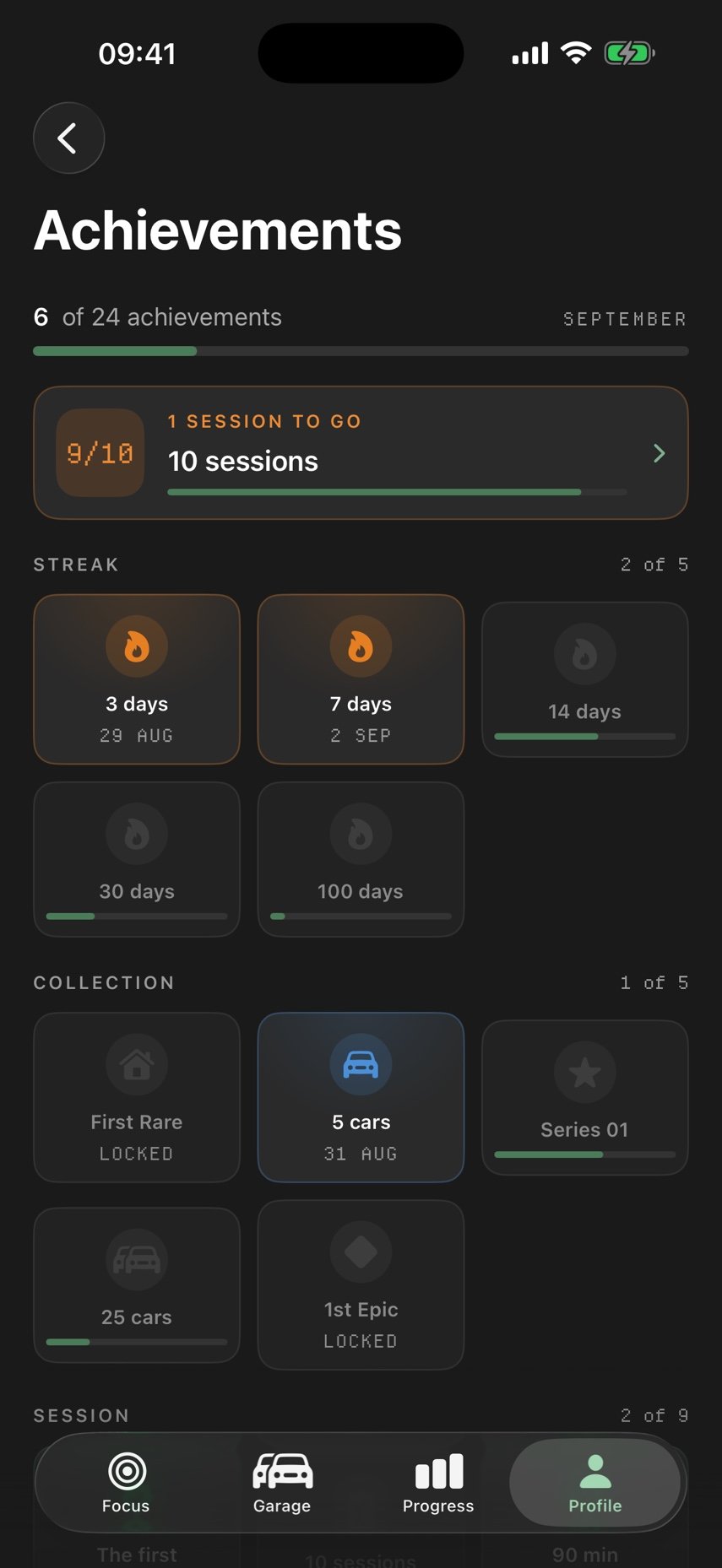 Achievements unlocked by staying focused.