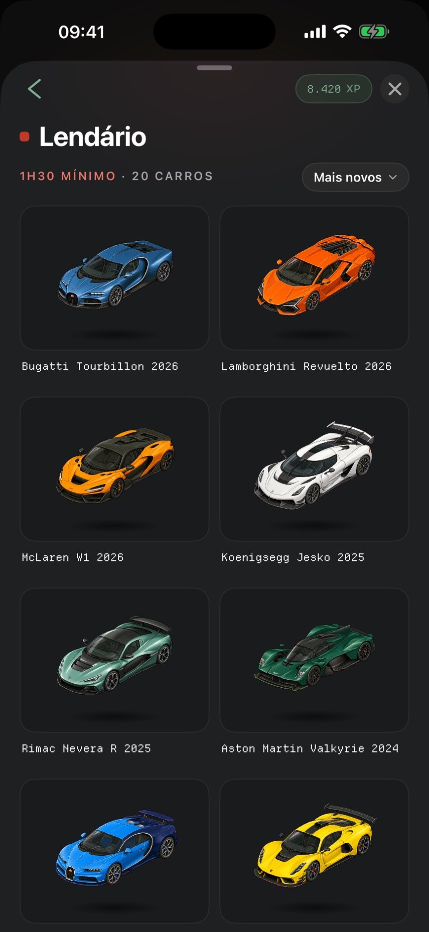 Catálogo de carros e categorias para descobrir.